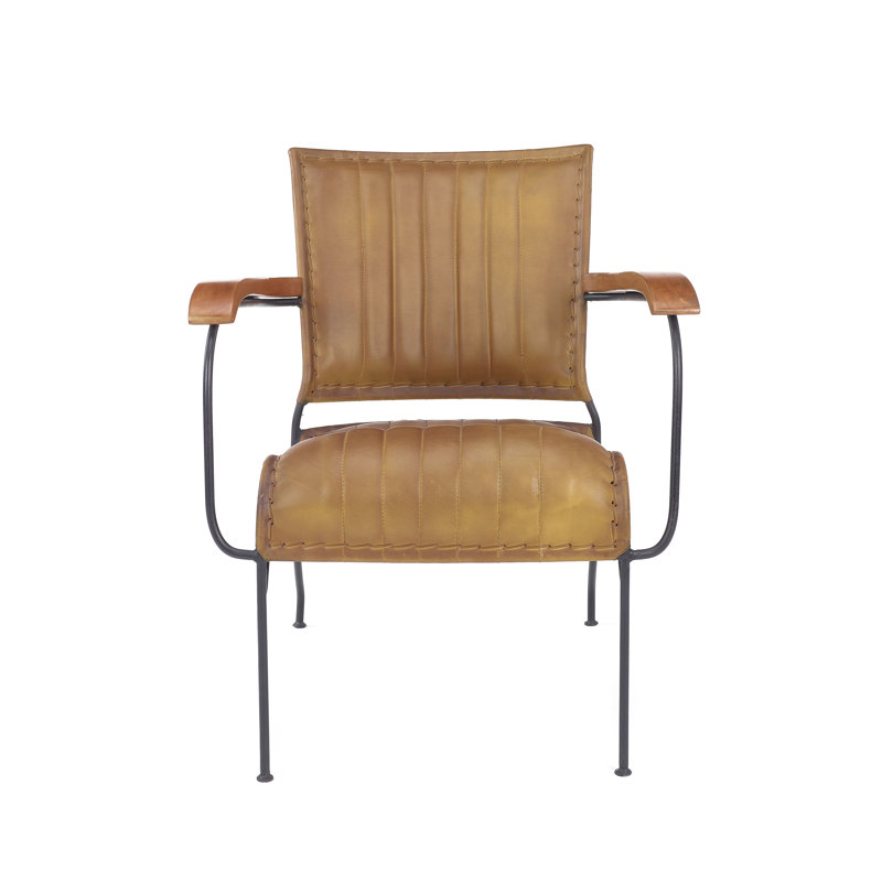Lexie Upholstered Top Grain Leather Armchair