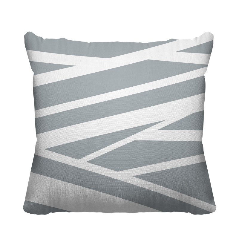Coussin décoratif intérieur / extérieur Winslow, gris, Carré H 16 po x l 16 po