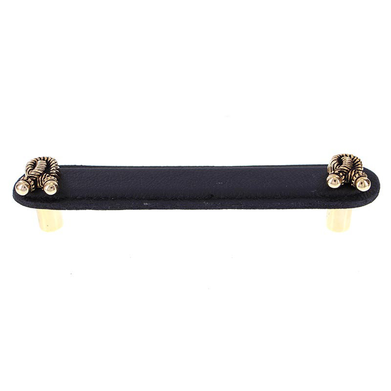 Equestre Bar / Handle Pull, 4", Antique Gold/Black