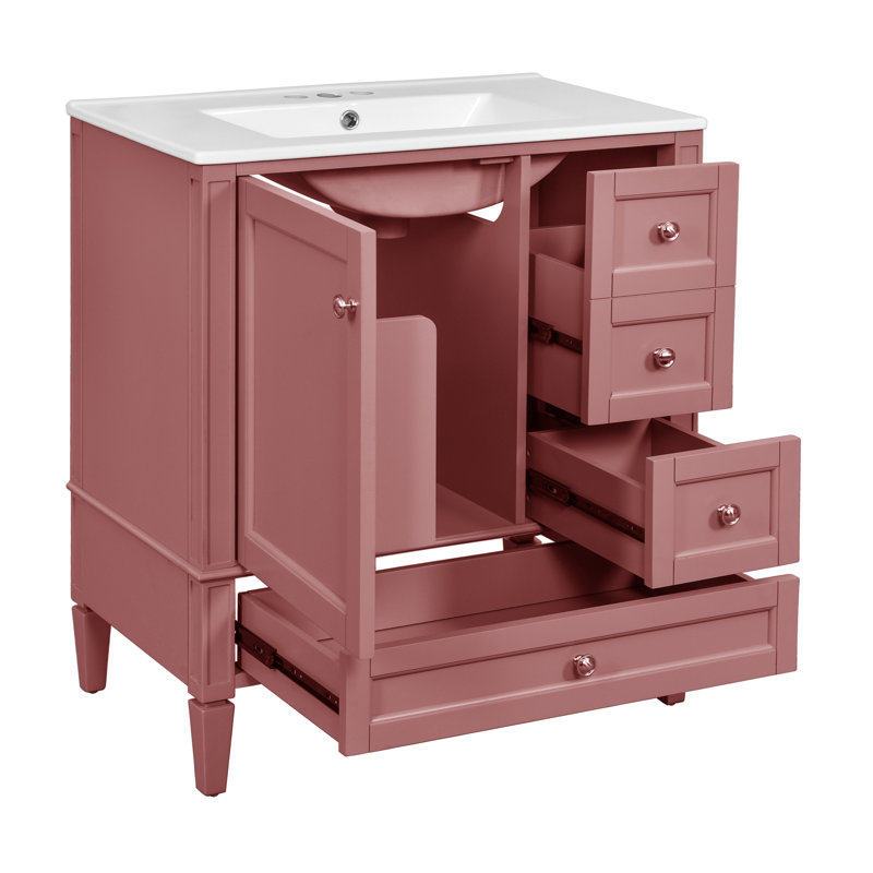 30" Single Bathroom Vanity Set, Pink