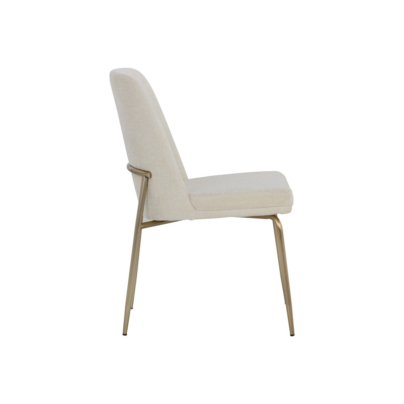 Zeke Upholstered Dining Chair, Antique Brass, Green