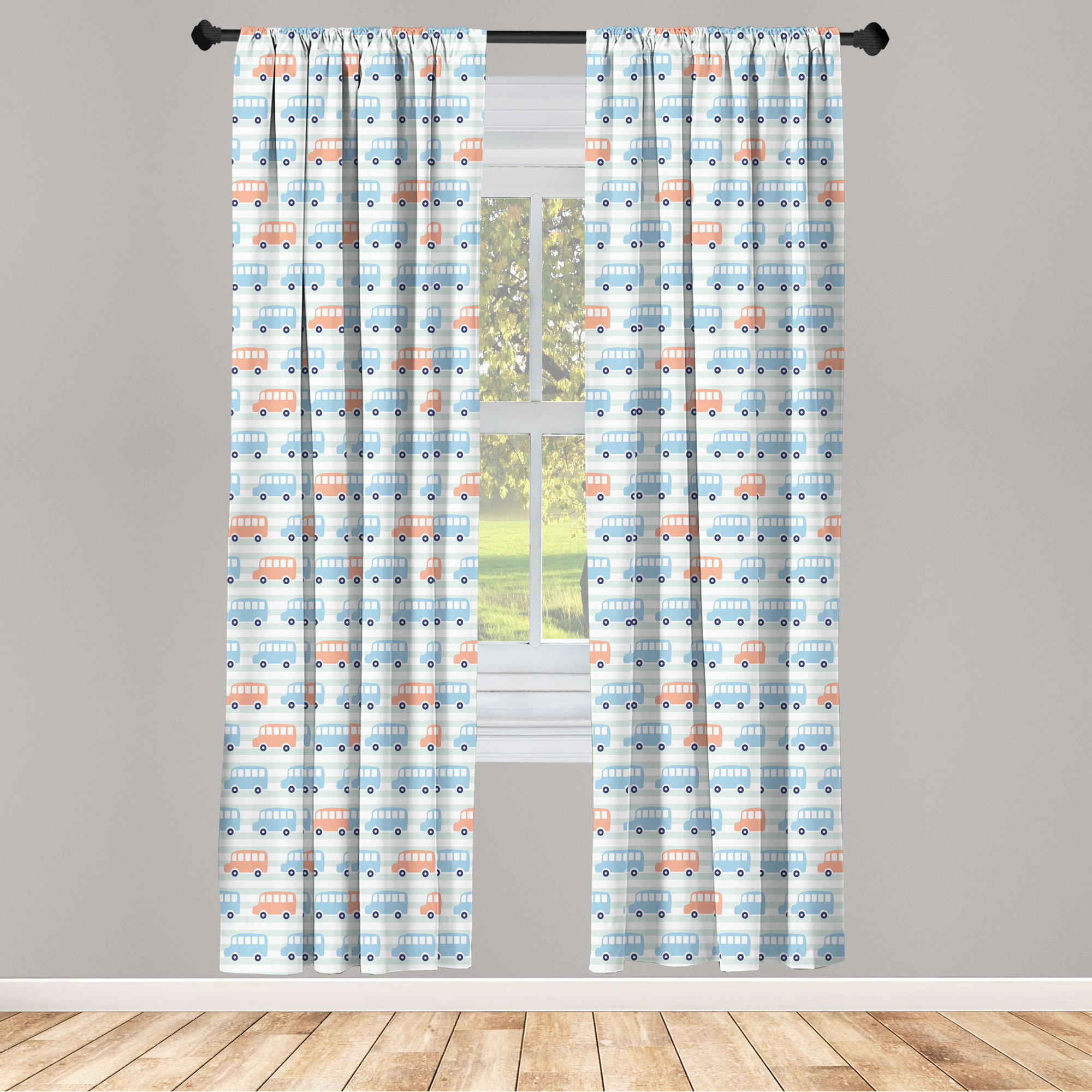 East Urban Home Cartoon Semi-Sheer Rod Pocket Curtain Panels | Wayfair