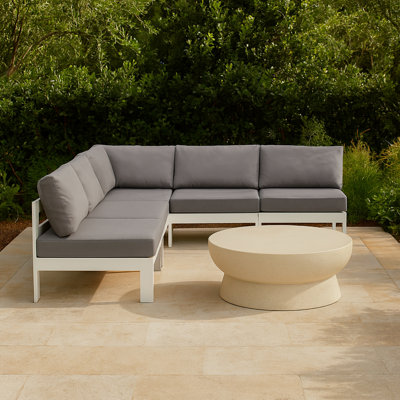 Canapé modulaire d'extérieur avec coussins de 90 po de largeur Dorothée