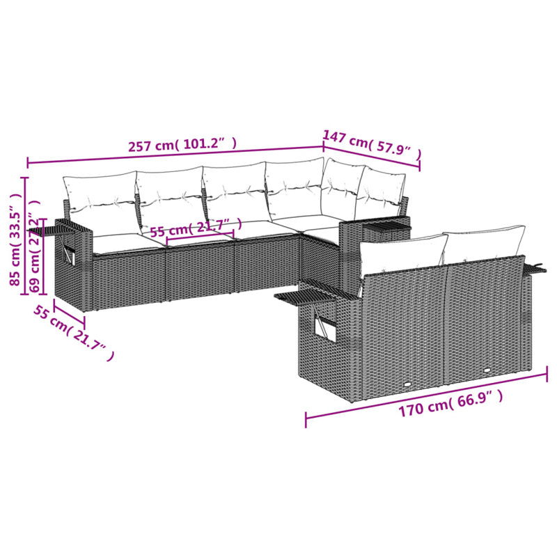  Garden Sofa Set Beige