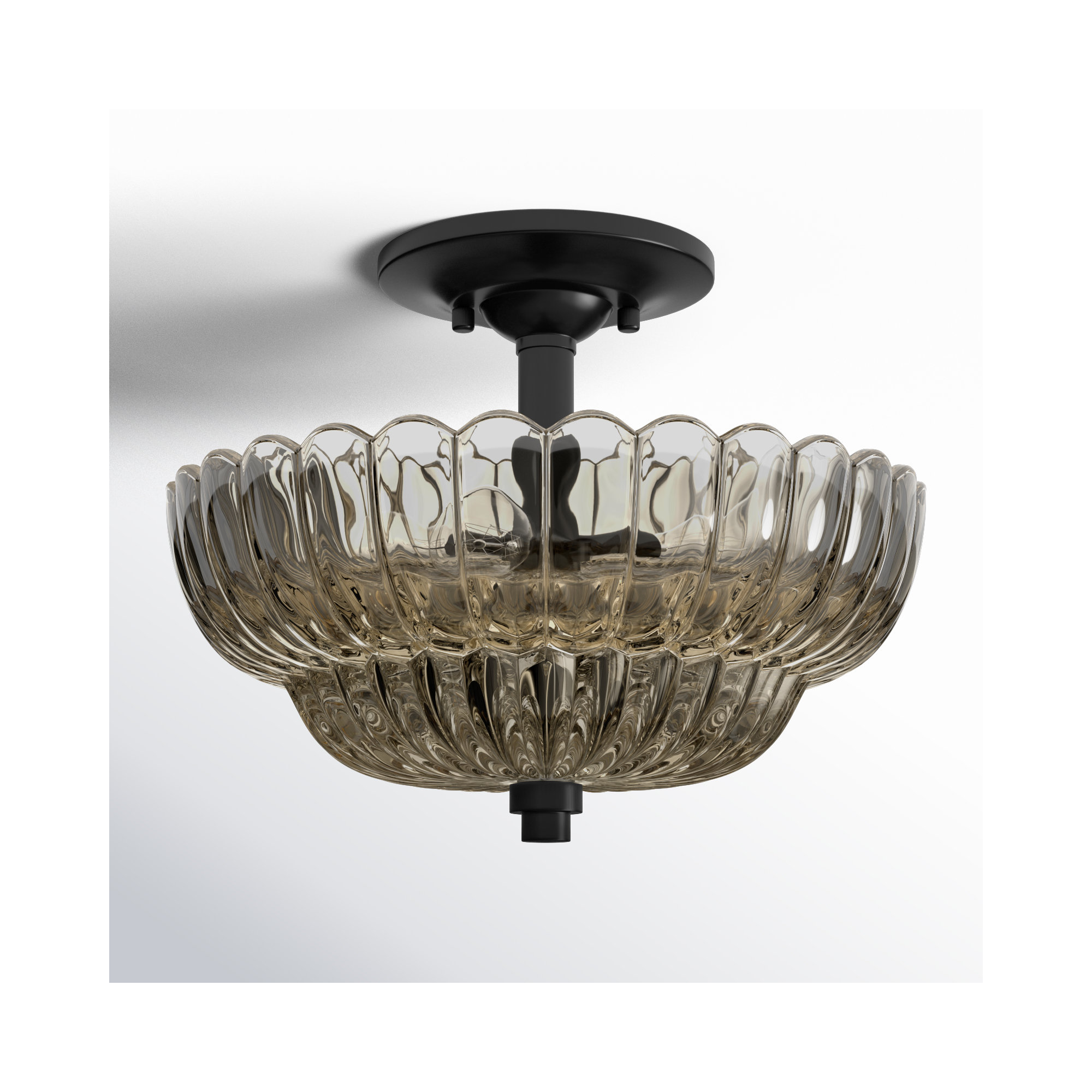 Assuntina 3 Light Glass Semi Flush Mount