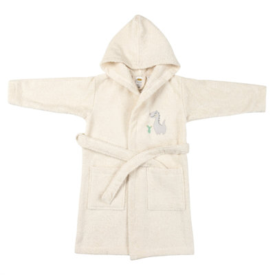 Akbar 100% Cotton Terry Cloth Mid-Calf Bathrobe with Pockets and Hood for Kids