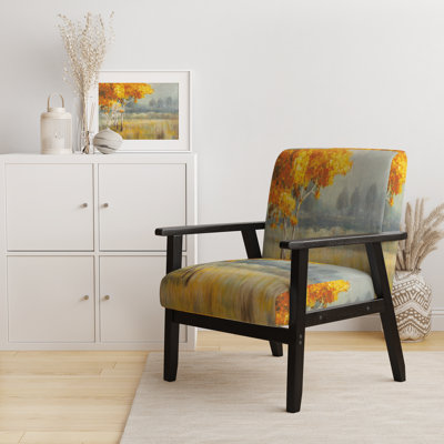 Fauteuil d'appoint en velours Millbrae - Autumn Landscape