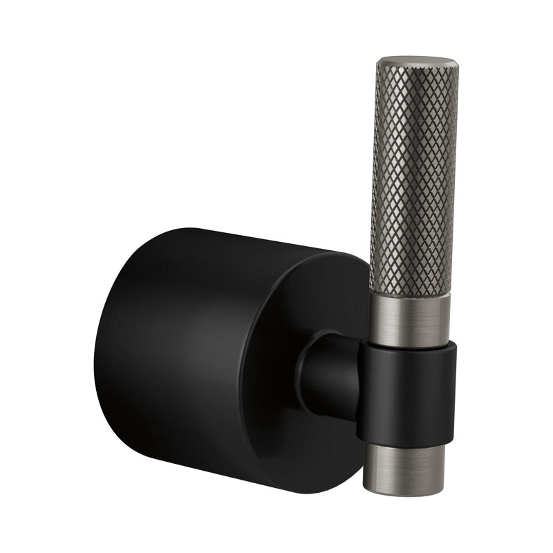 Litze® Wall Mounted Diverter Valve, Matte Black, Brilliance Luxe Steel T-Lever