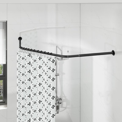 43.7cm L-Shaped Wall Shower Curtain Pole