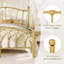 Structure de lit plateforme en métal avec tête et pied de lit, fleurons en forme de cœur et de boule, aucun sommier requis, rangement sous le lit de 12,6 po, assemblage facile-1748747071-1748747062