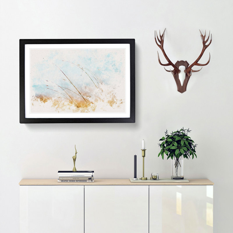 Blades of Grass - Picture Frame Graphic Art Print, 62cm H x 87cm W x 2cm D, Black Framed