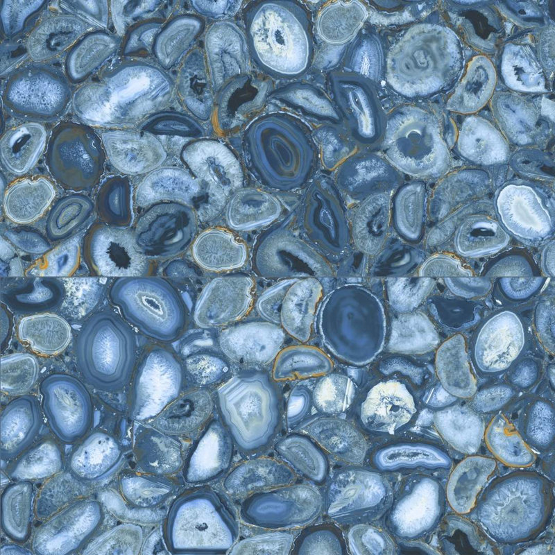 Geode 24" x 48" Polished Porcelain Tile, Polished Blue