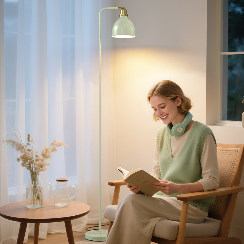 155cm Swing Arm Floor Lamp, Green