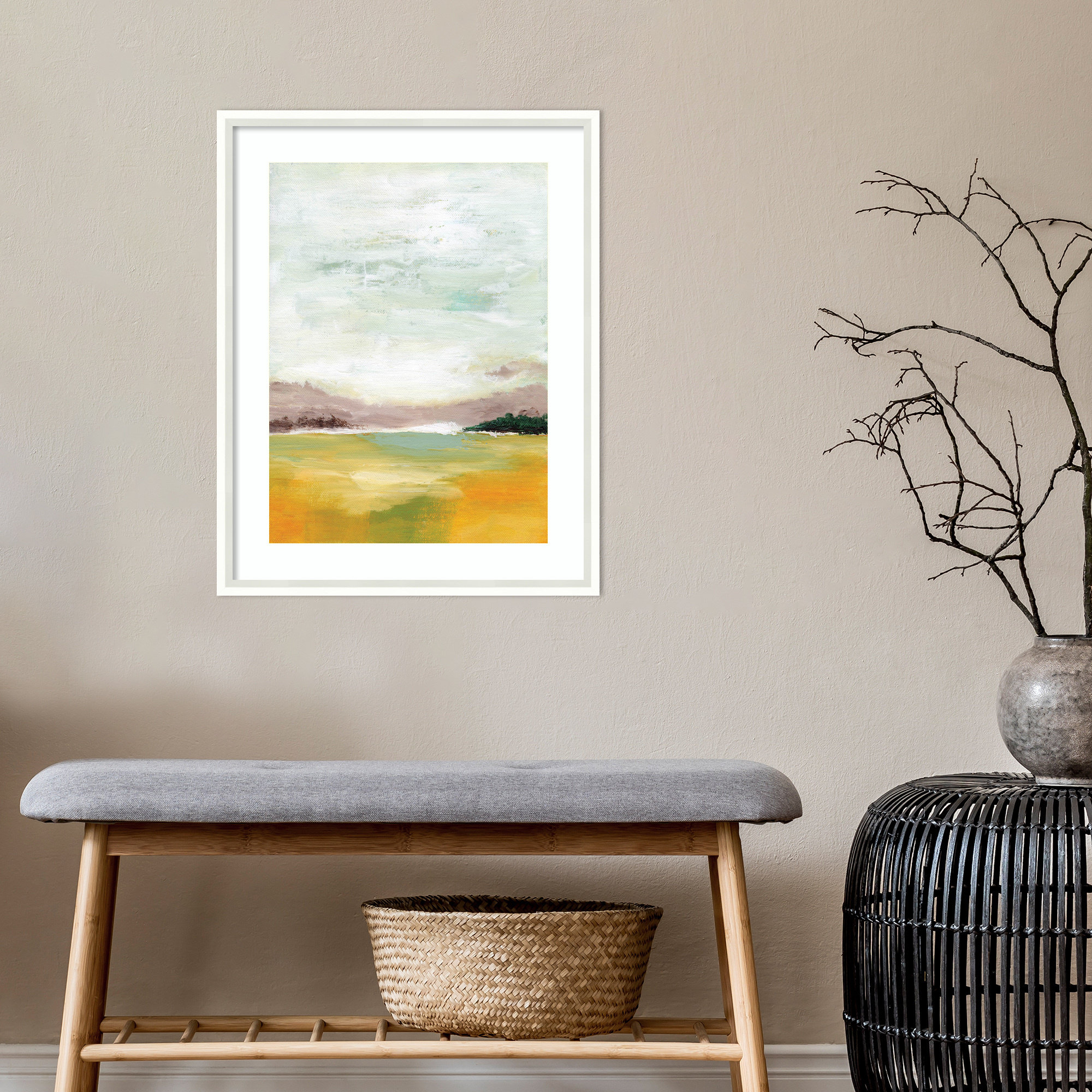 Canary Forest by Jariwala Nikita, White Framed, 33" W x 41" H x 2" D