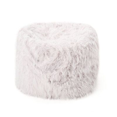 52 po Fauteuil à billes en fausse fourrure X Lavender, doux et élégant, arrondi en fourrure, rembourré de mousse, moderne