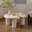 Ensemble de tables basses circulaires beige crème