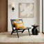 Fauteuil d'appoint Mid-Century de 25,6 po de largeur avec coussin lombaire, similicuir Boho-129591664