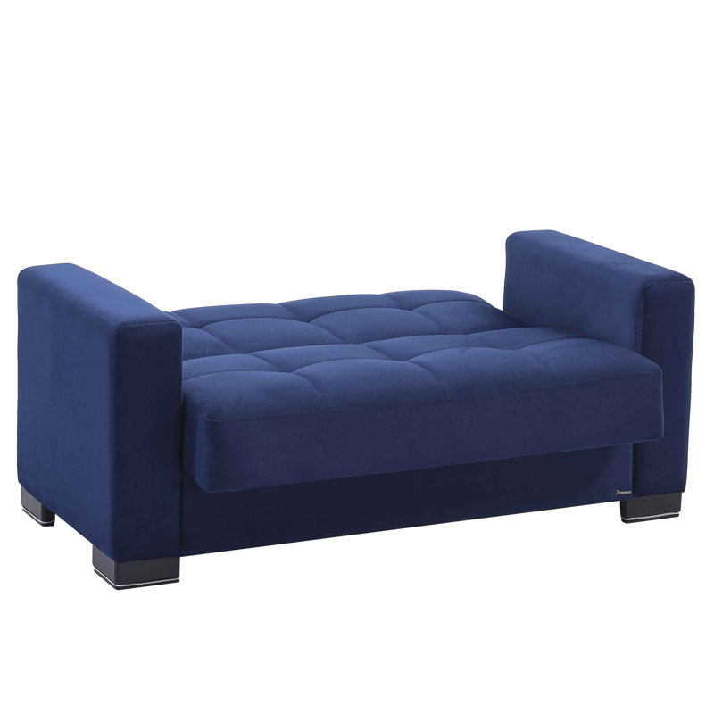 Canapé-lit 2 places 3 en 1 avec rangement Legacy, Microfibre bleue