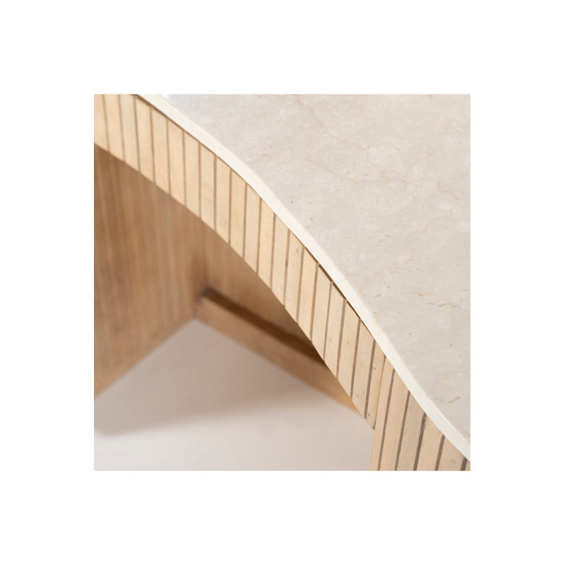 Desk Marble Computer Desk, White, Natural