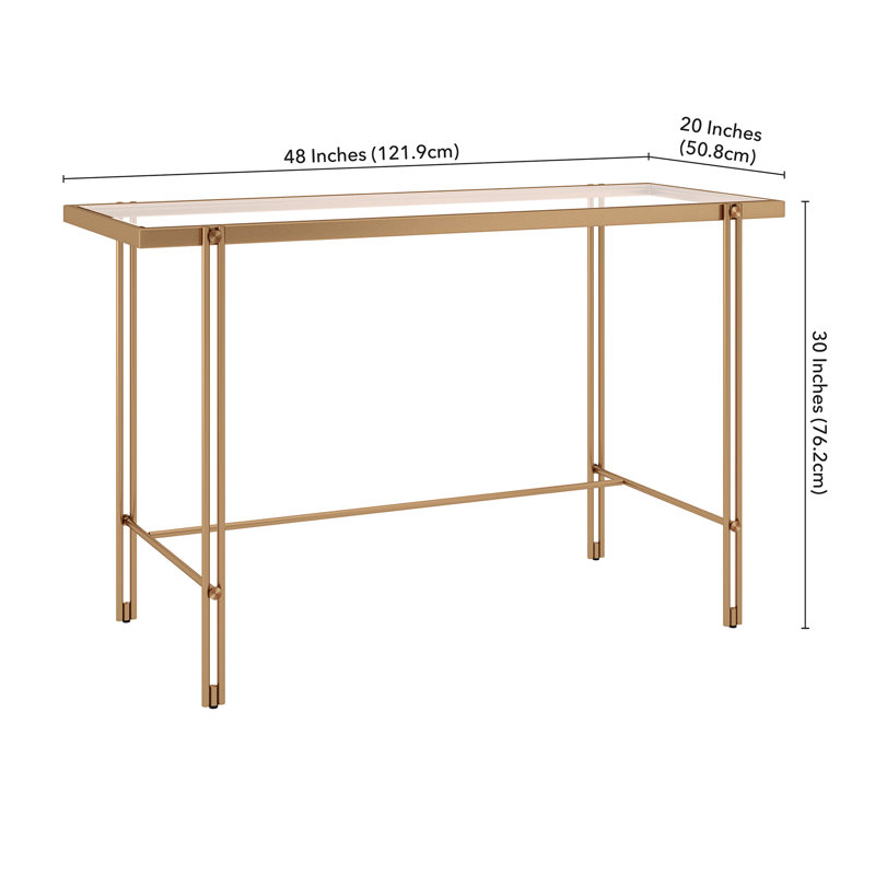 Soho Metal Base Writing Desk, Gold