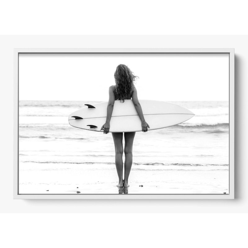 «Happy Place», Reproduction encadrée d'une seule photo sans pass, H 42 po x l 62 po, Blanc