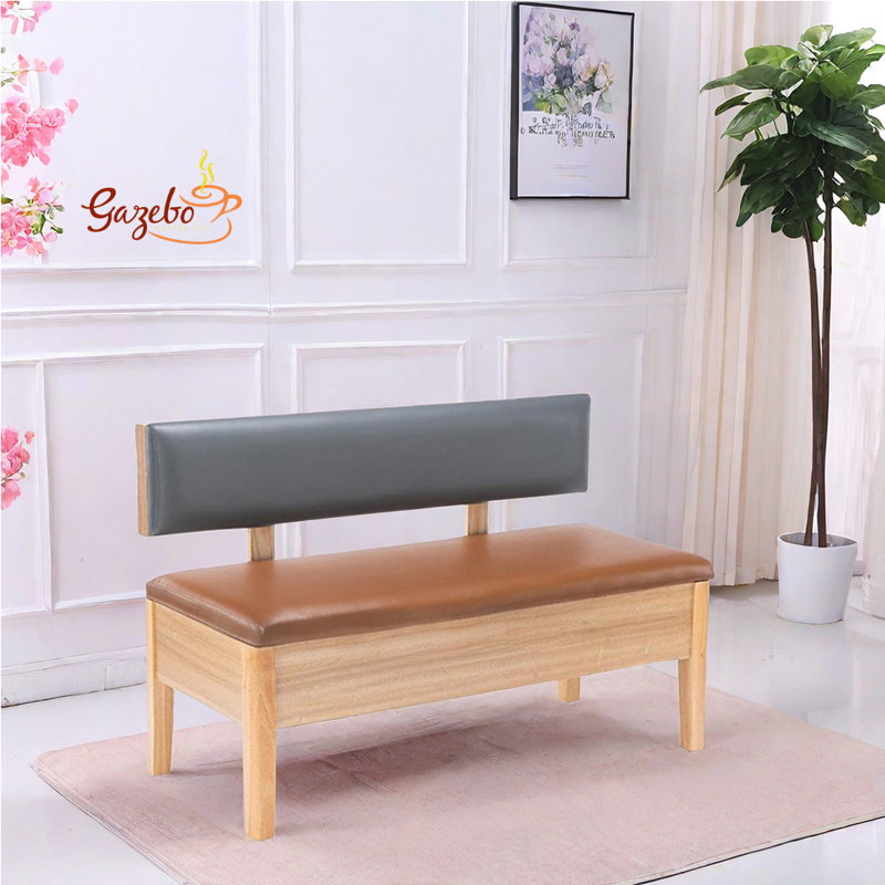 Banc de rangement pour restaurant, Brun / gris