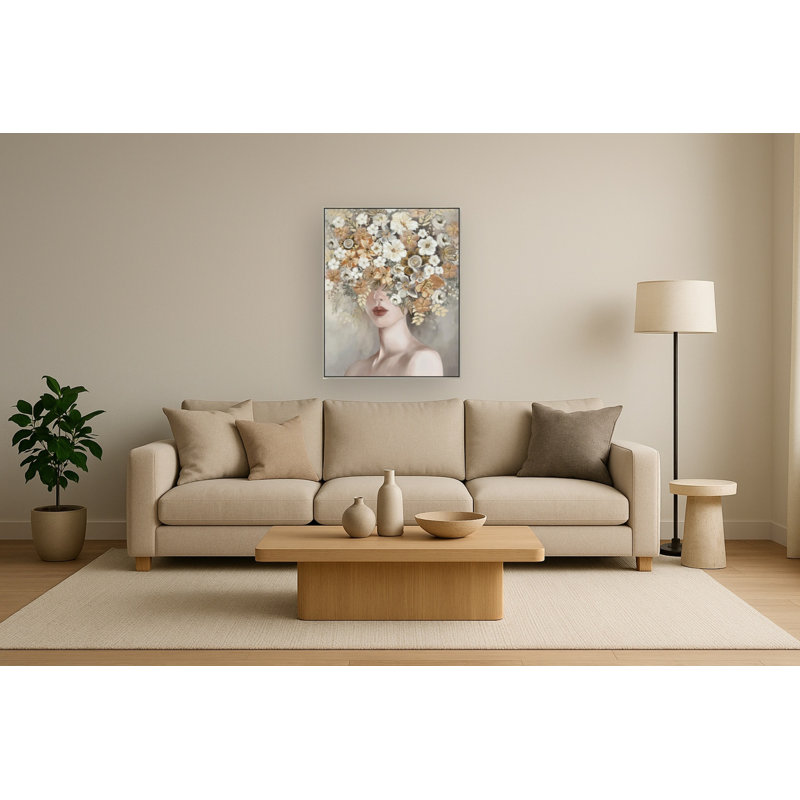 Art mural sur toile Bloomed Grace - 32 po x 40 po - Cadre beige