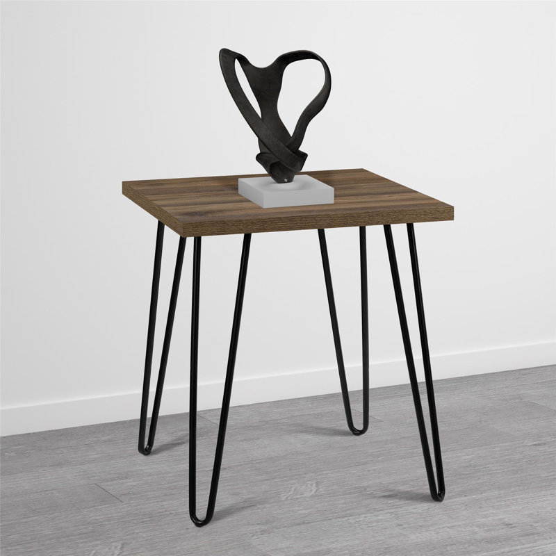 Ewalt Side Table with metal legs, Walnut