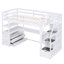 Lit mezzanine simple blanc avec bureau, tablettes et tablettes de stabilité fiables, matériaux de construction inclus