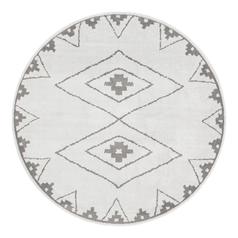 Latitude Run® Vefsna Nikolis Rug Ivory, Round 7'10"