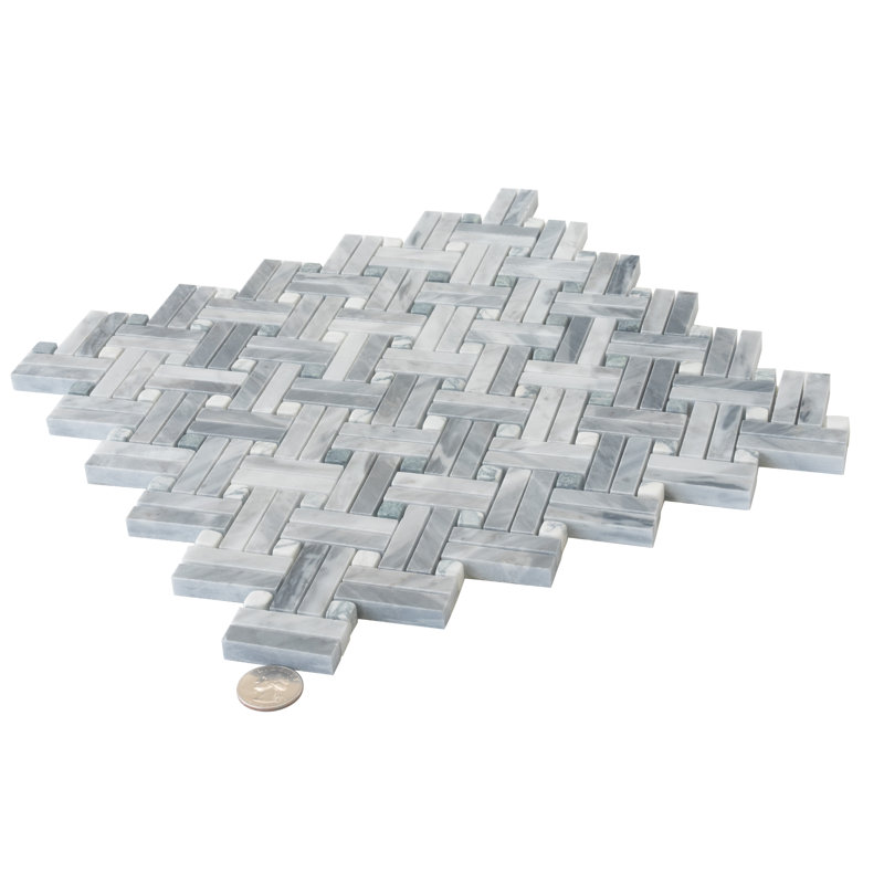 11.2" X 11.5" Doubleweave Marble Mosaic Tile