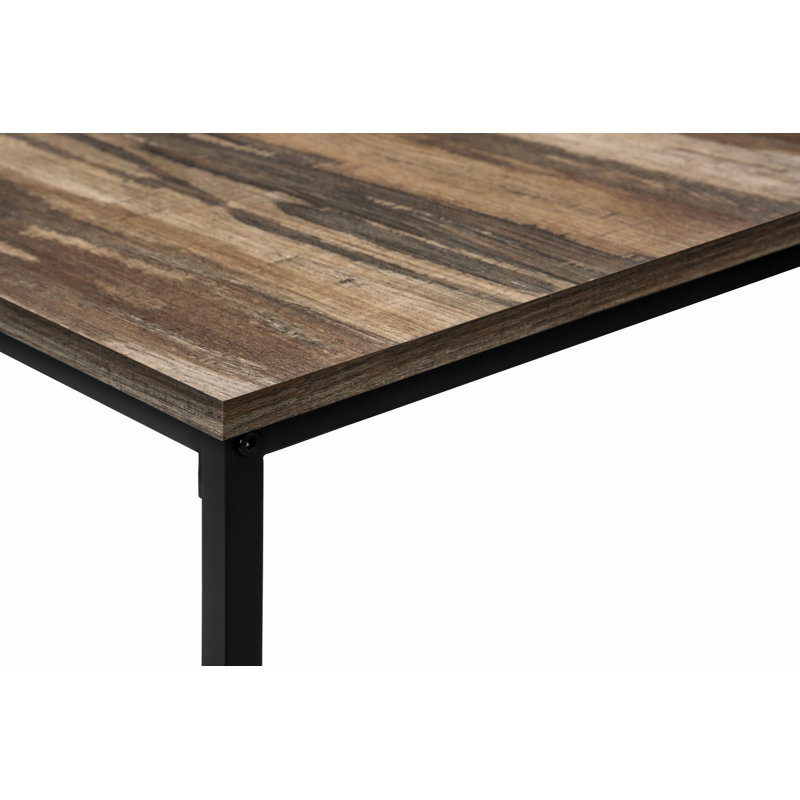 Ensemble de trois tables basses à structure en métal, table basse moderne avec table de bout, Brown