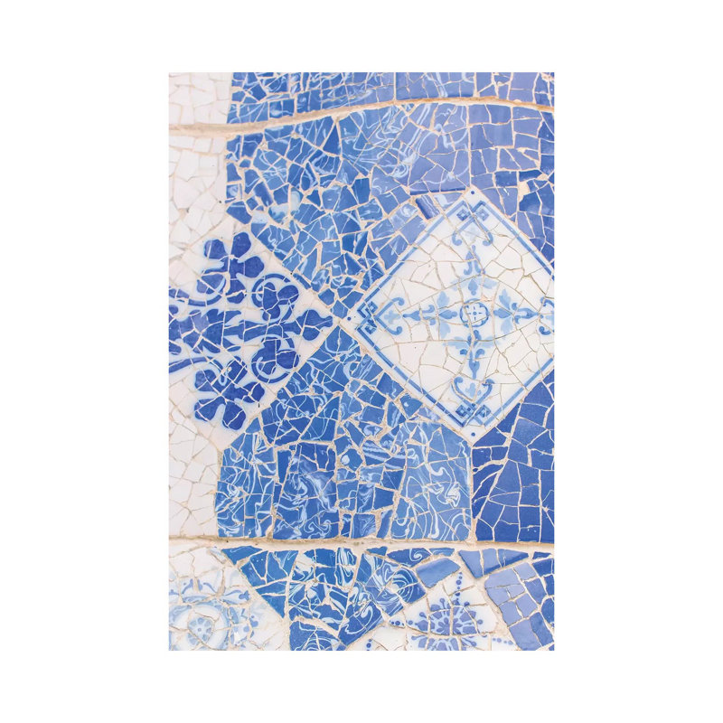 Mosiac Detail, Barcelona, Spain by Lovelylittlehomeco - Wrapped Canvas Print, 20.32 cm H x 30.48 cm W