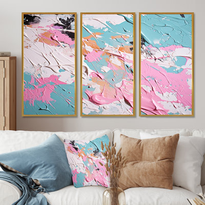 «Sweet Pink Pastel Dreams», ensemble d'art mural abstrait