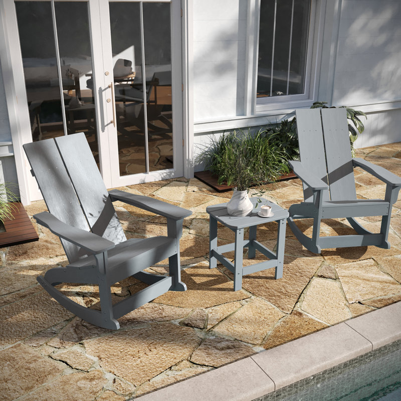 Chaise berçante en plastique, gris