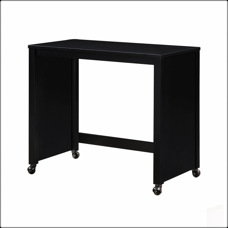 Ensemble de bureau à roulettes et tabourets 3 pièces avec roulettes et 2 ports de chargement USB pour une efficacité de bureau à domicile
