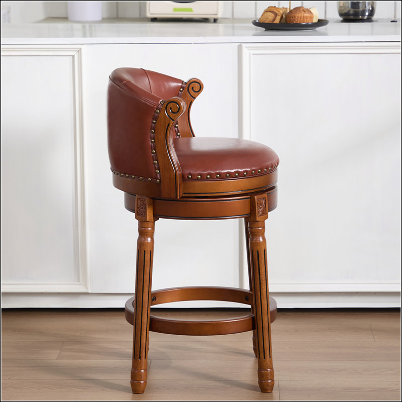 Tabourets de bar en cuir avec dessus de vache, pivotant sur 360 degrés avec dossier confortable pour un usage domestique et commercial