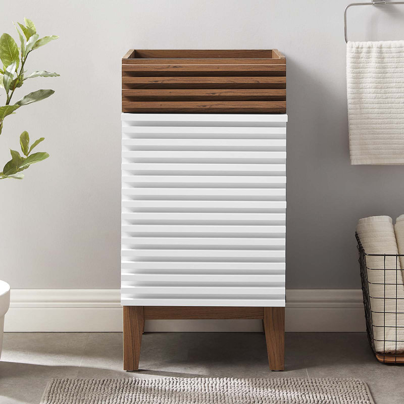 Meuble-lavabo 18 po Modway Render, Blanc / Noyer