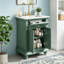 Armoire de meuble-lavabo contemporaine 24 po avec lavabo en céramique intégré, unité de rangement autoportante avec 2 tiroirs et tablette réglable personnalisable-1219032797