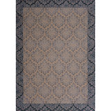 Responsible Wool Standard Flocked Damask Hand-Tufted Sustainable New Zealand Wool Traditional Area Rug Pecan Gray Black