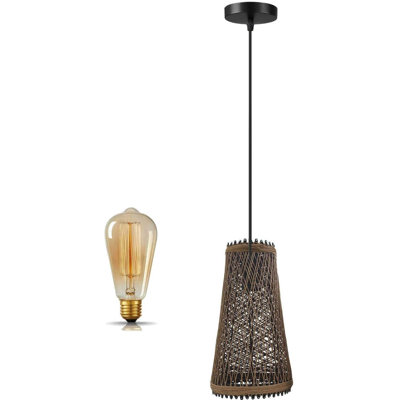 1 - Light Brown Single Pendant