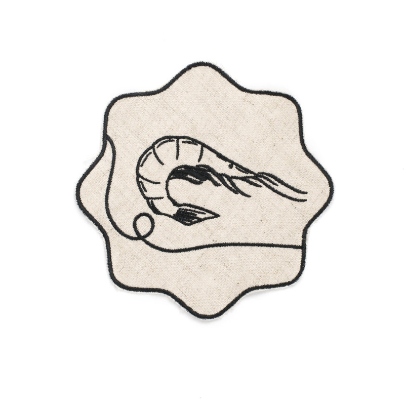 Line Drawing Embroidered Linen Coasters