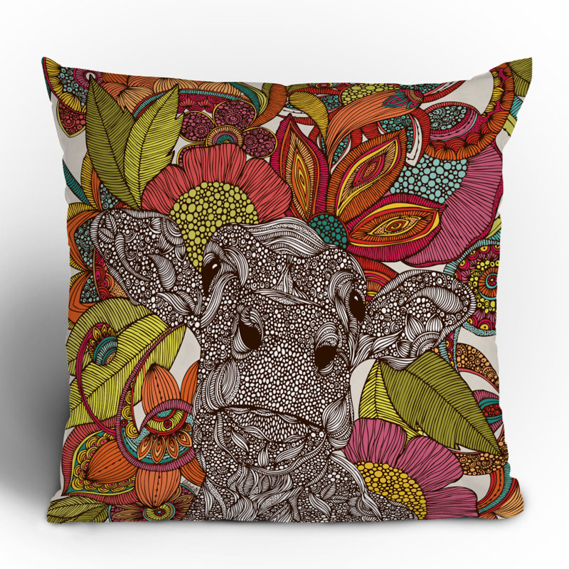 Arabella and the Flowers Throw Pillow, 20" x 20"