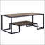 Table basse Idella en chêne rustique et finition noire, durable et élégante avec rangement spacieux pour les intérieurs modernes