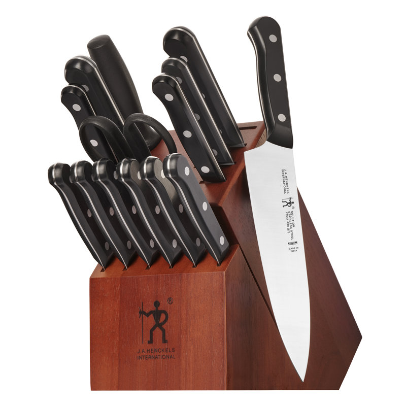 HENCKELS Dynamic Razor-Sharp 15-Piece Knife Set, German Engineered Informed by 100+ Years of Mastery, Chefs Knife, Dark Brown