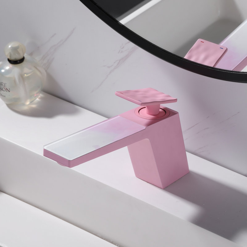 Robinet de lavabo pour salle de bain à poignée simple 5,2 po, Rose