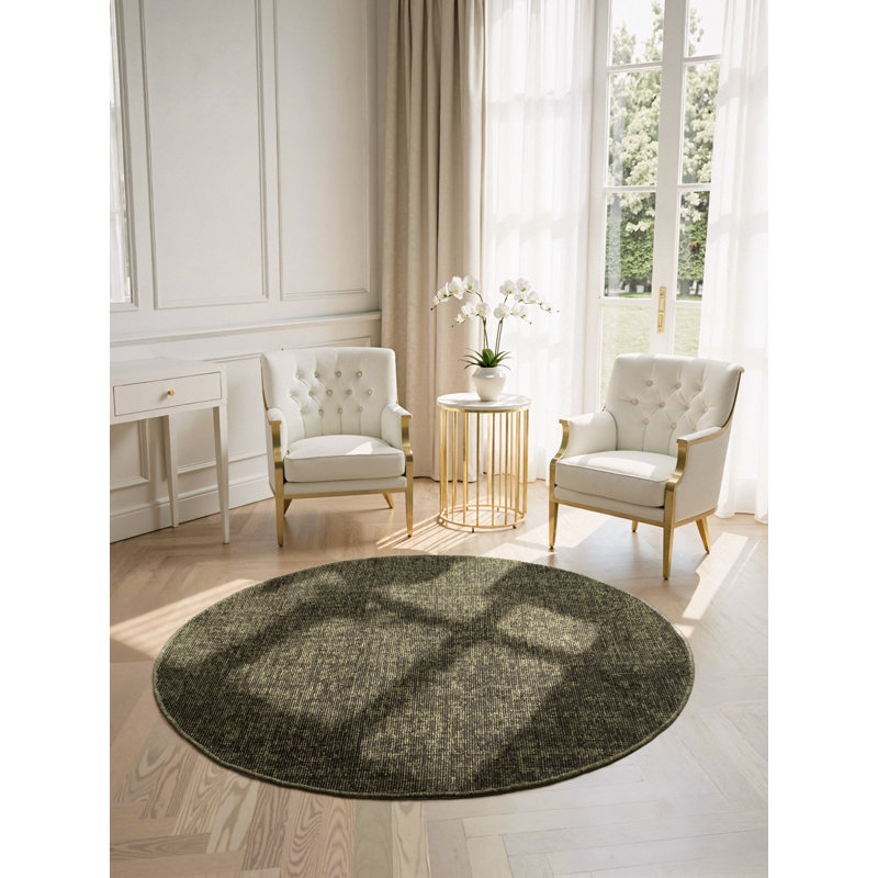 Geometric Cotton Area Rug, Round 200 cm