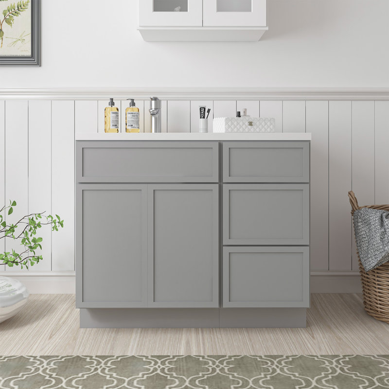 Base de meuble-lavabo simple 39 po seulement, Gris