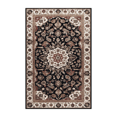 Machine Washable Persian Brown Area Rug