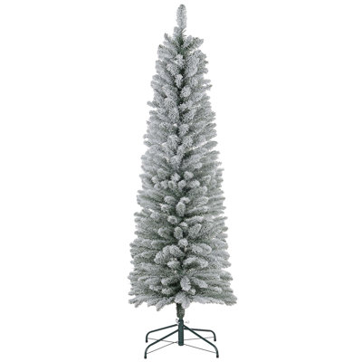 6FT Tall Unlit Pencil Fir Artificial Christmas Tree With Realistic Branches And Steel Base